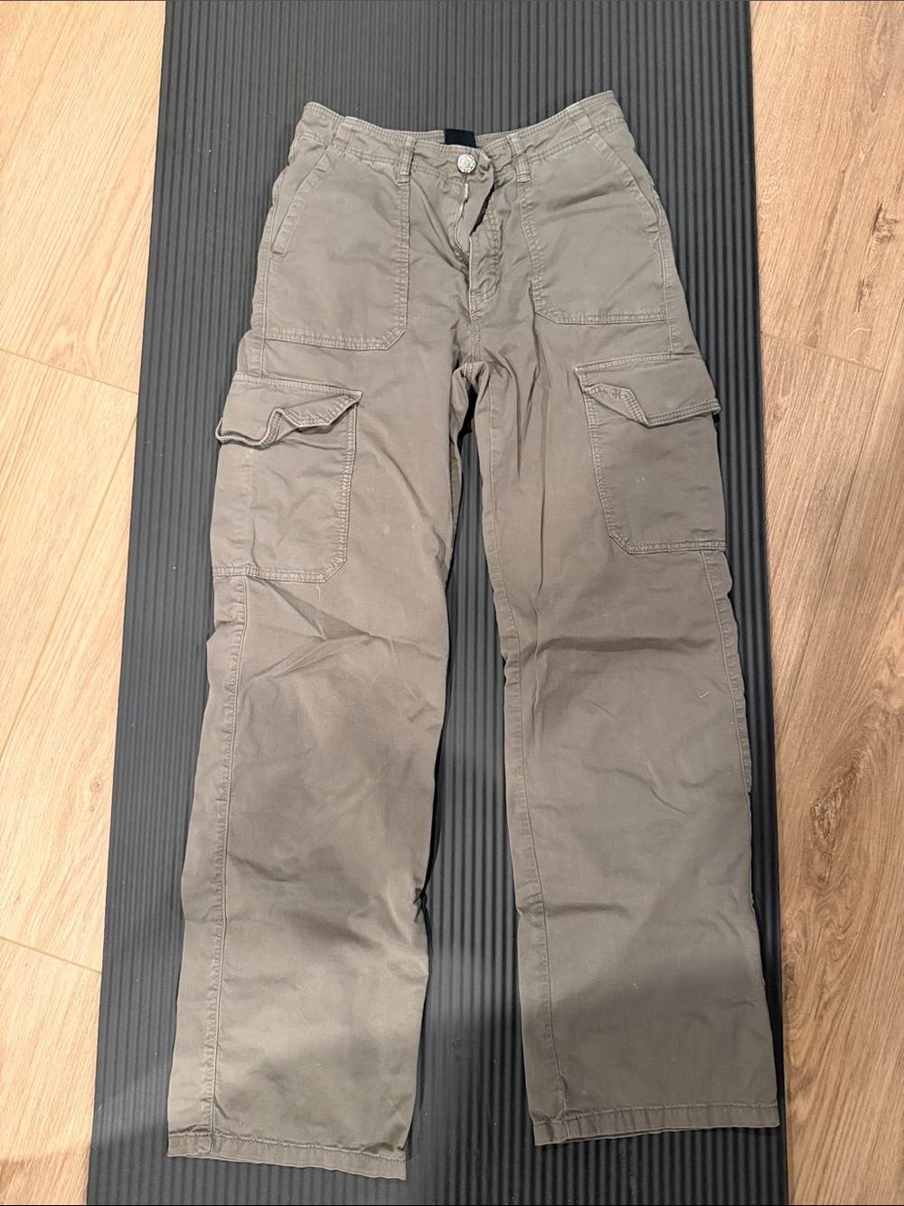 Massimo Dutti Olive-Grey Cargo Pants